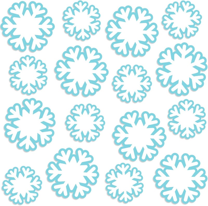 Geyee 100 Pcs Snowflake Cutouts Bulk Winter Bulletin Board Cutouts Decorations Paper Snowflakes DIY Snowflake Accents for Kids Classroom Party Supply(3.9 Inch) - Image 1